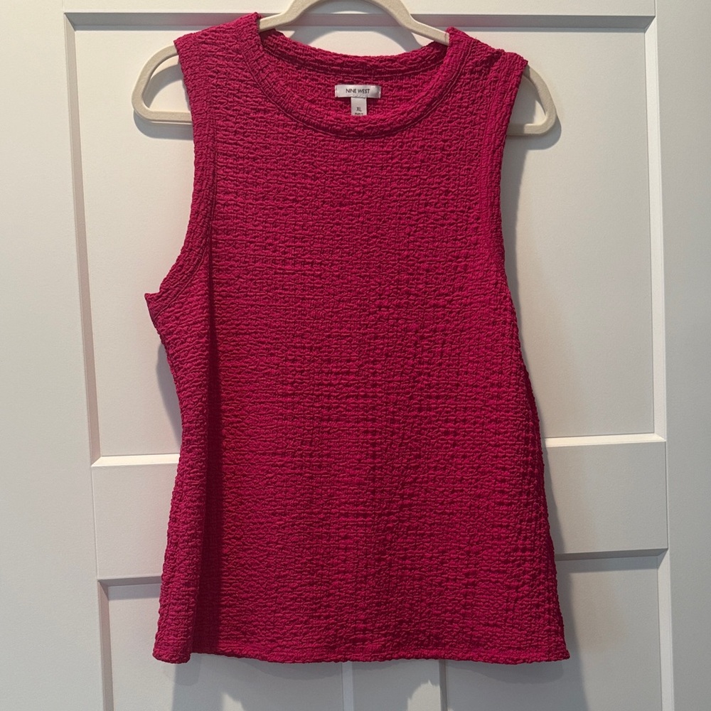 Nine West Textured Pink Muscle Tee